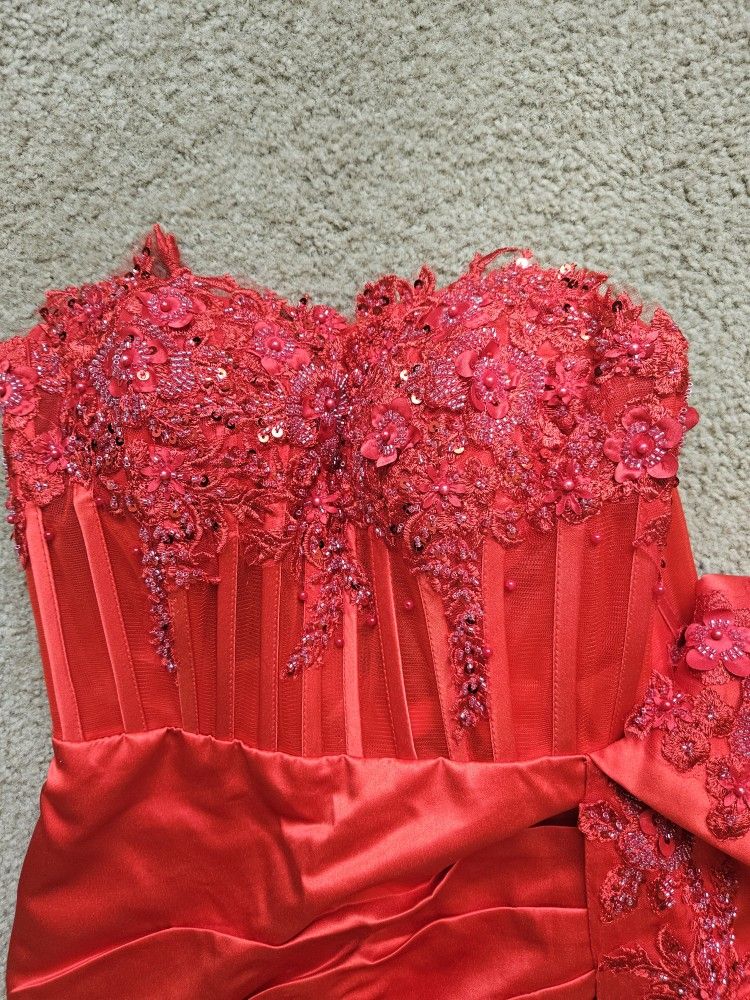 Red Embelished Gown 