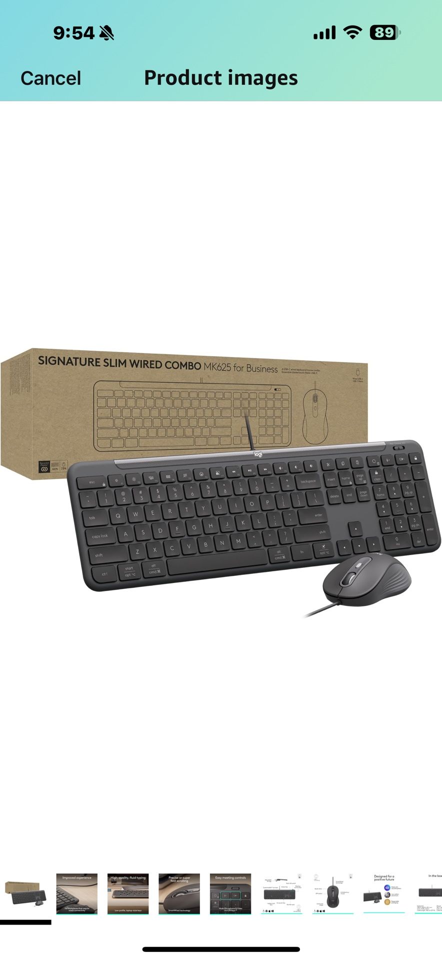 Logitech Signature Slim Wired Combo MK625 for Business, Optical Wired Mouse, Full-Size Keyboard, USB-C Plug-and-Play, Windows/Mac/Chrome/PC/laptops -