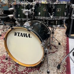 Tama Silverstar 7pc Dark Green Sparkle Drum Set