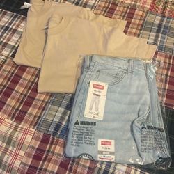 (2) Youth Tee Shirts (L) & (1) Loose Fit Jean (16R)