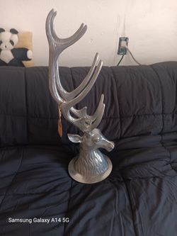 Chrome Deer Head Mount