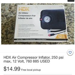 New HDX Air Inflator   Compressor  Make Offer