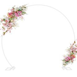 Wokceer Wedding Arch 8FT Round Backdrop Stand Balloon Arch Stand White Circle Balloon Arch Frame For Wedding Ceremony Birthday Party Anniversary Valen
