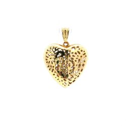 Ladies 14k White / Yellow Gold Reversible Heart Pendant 11059925
