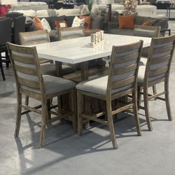 Modern Rustic Farmhouse Dining Set Counter Height 