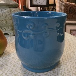 Pretty Chunky Blue Edibles Ceramic Vase