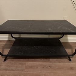 Black marble print coffee table 