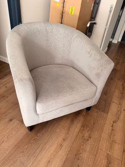 Light Gray Upholstered Tub Accent Chair