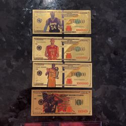 24K GOLD PLATED FOIL NOTES KOBE BRYANT
