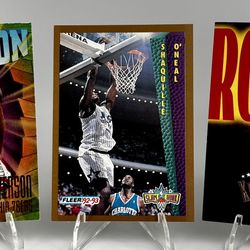 3 NBA Rookie Cards. Shaq, Iverson, Garnett
