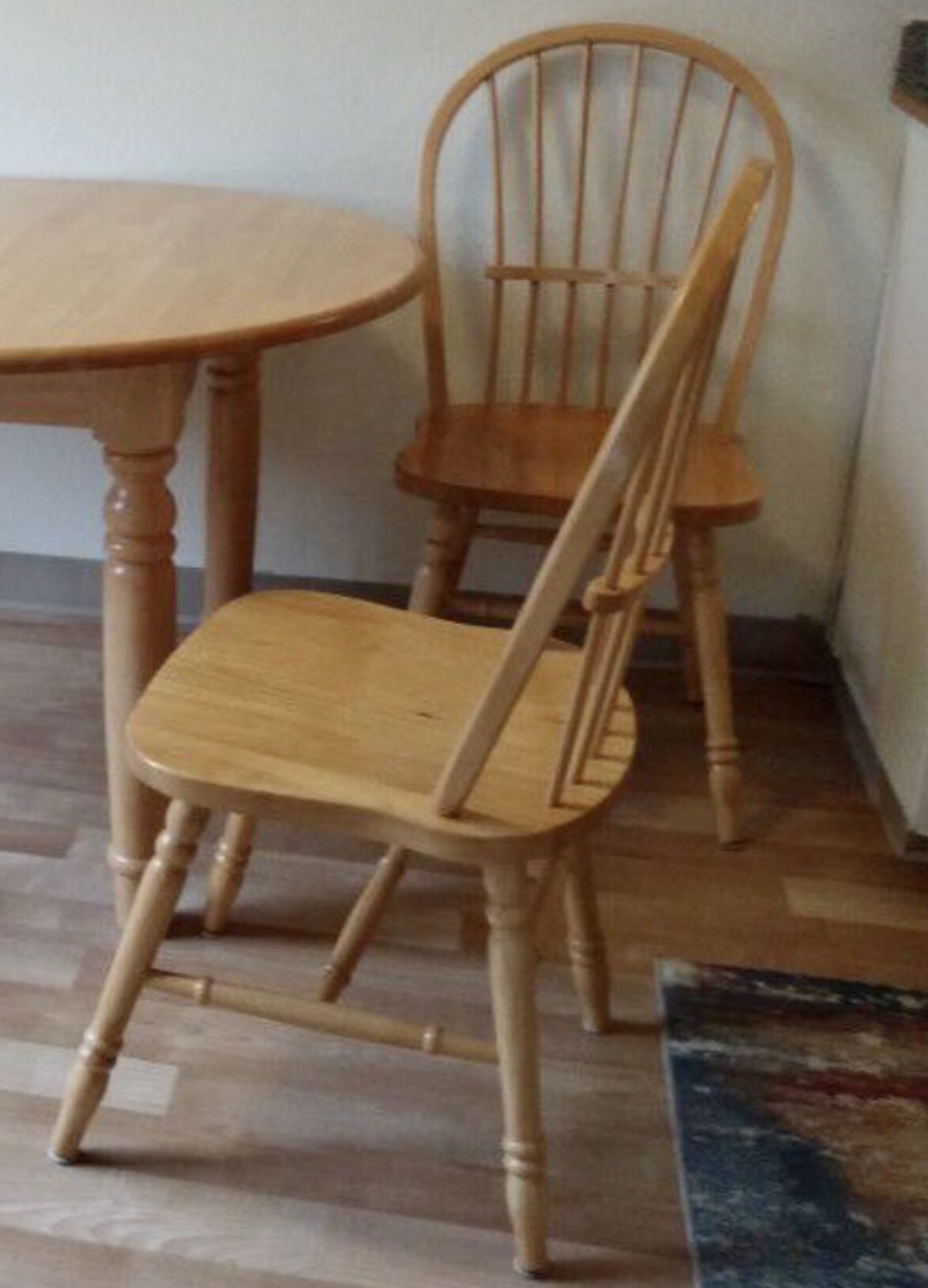 Vintage Set of 2 Windsor Spindle Back Chairs  (Solid Wood)