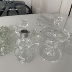 Assortment Glass Candle holders