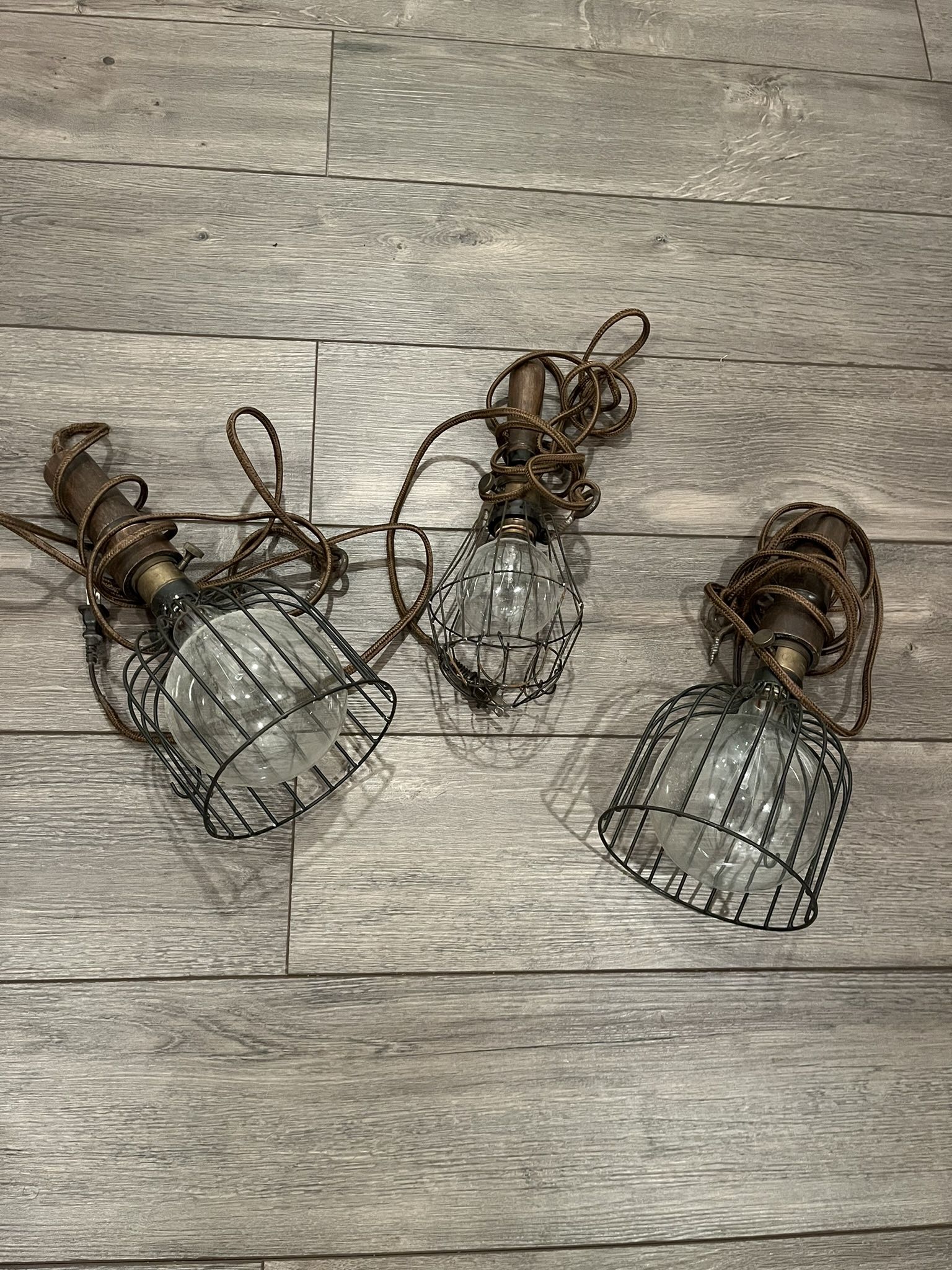 Vintage cage pendant lights