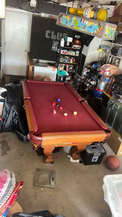 Pool table with cover and accessories