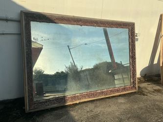 Large Ornate Wood Framed Wall Mirror 8ft x 5ft