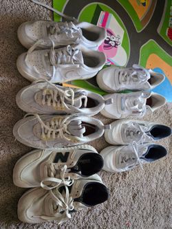 Lot of 5 White Sneakers Nike Reebok New Balance