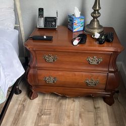 Classic Cherry Nightstand with Brass Handles