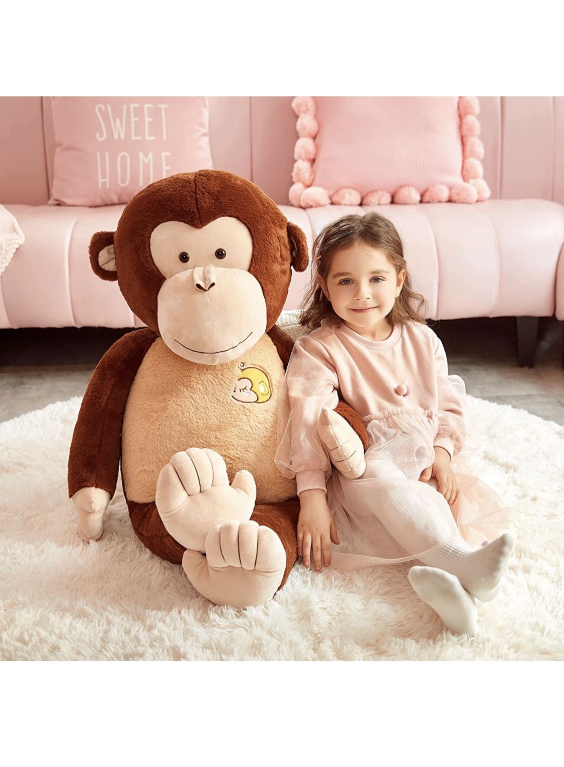 IKASA Large Monkey Stuffed Animal Plush Monkey Toy for Children (Brown, 30 inches)