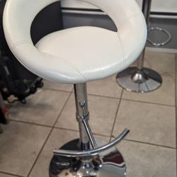 White leather Bar Stool 