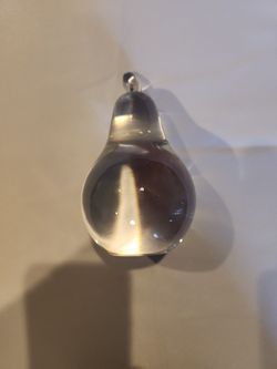 Royal Krona Sweden - Full Leaded Crystal Pear Papaper weight