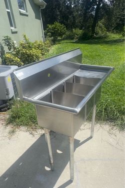 Heavy duty Stainless steel 3 compartment Commercial SINK - Restaurant Food Truck