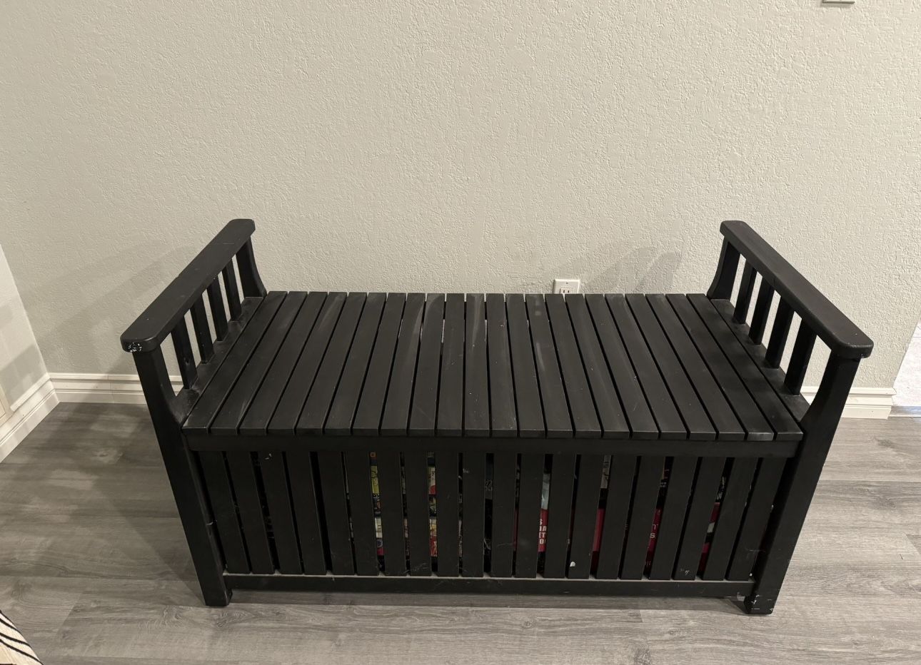 Black Entry Bench With Storage 