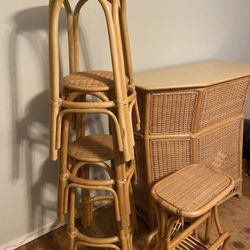 RATTAN BAR SET