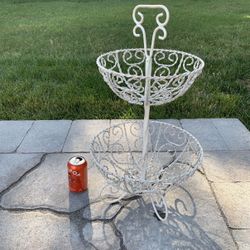 Vintage Wrought Iron Basket Planter