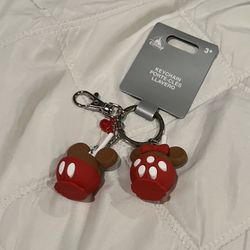 Disneyland Parks Mickey And Minnie Caramel Apple Keychain