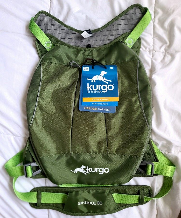 Kurgo Green Cascade Harness, Hiking Backpack
for Dogs, X-Large