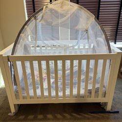 Crib With Mattress And Crib Tent