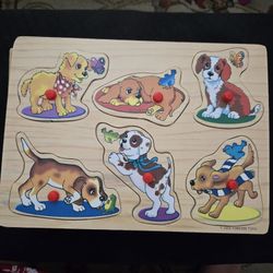 Wooden Puzzles And Holder