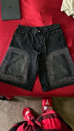 Black jeans with rhinestones