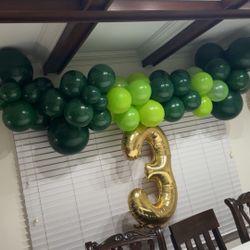 Balloon Arch & The Number 3 . 