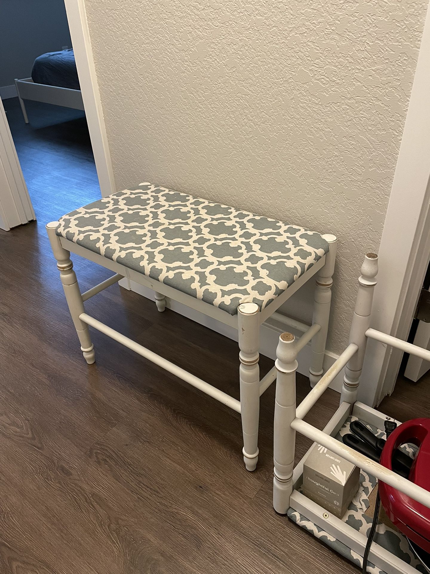 White Upholstered Bench (x2)