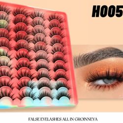 20 Pairs False Eyelashes Mink Natural Extension Black 3D Soft Lashes Makeup