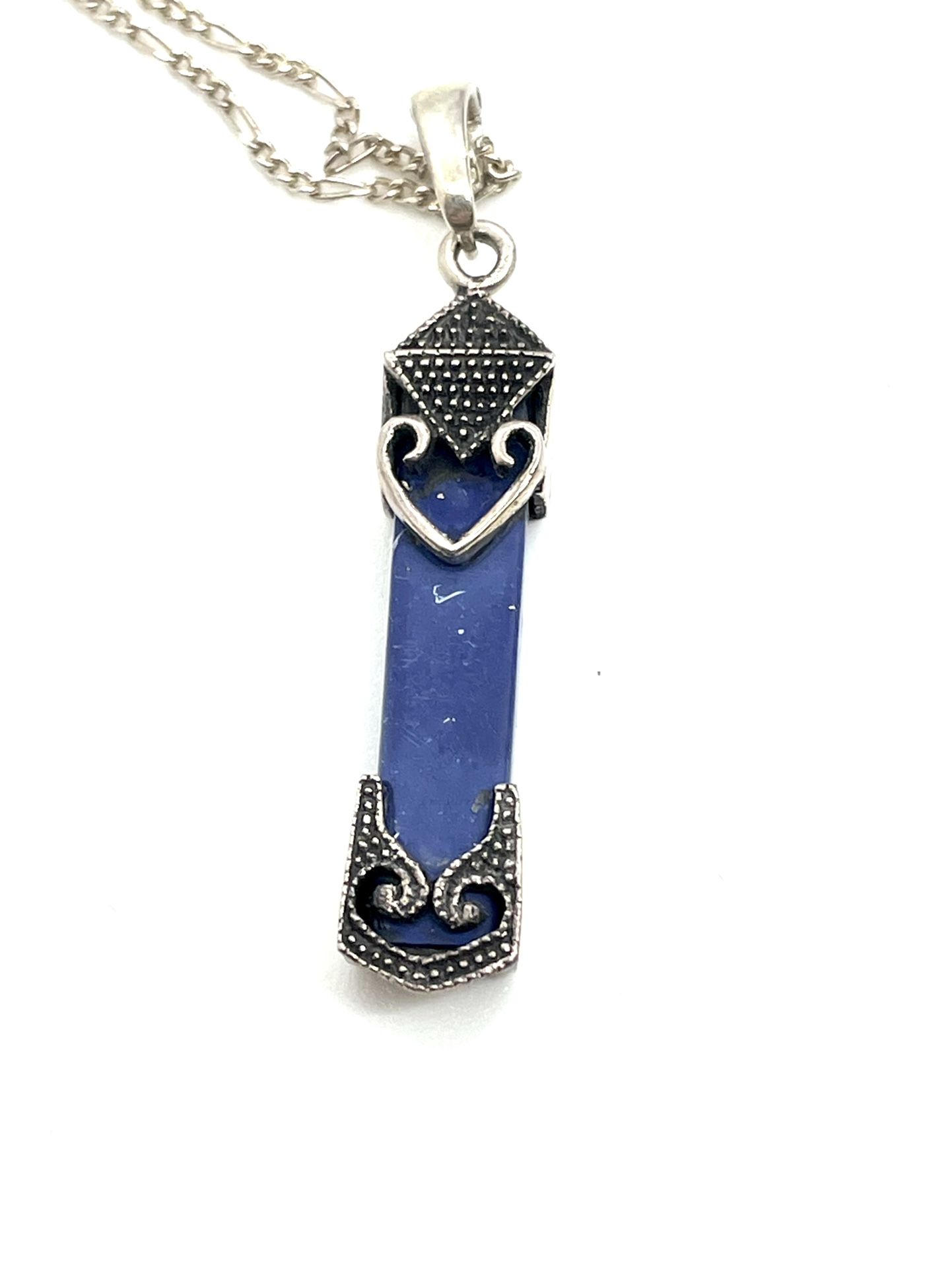 Sterling Lapis Pendant Necklace