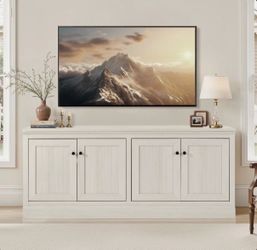 Vintage White wood TV stand