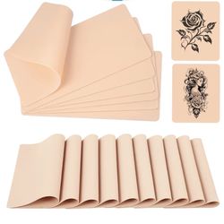 30 Pcs Blank Tattoo Practice Skin - 7.5x5.7 in Soft Double Sided Silicone Fake Skin for Beginners and Experienced Tattoo Artists Tattoo Supplies