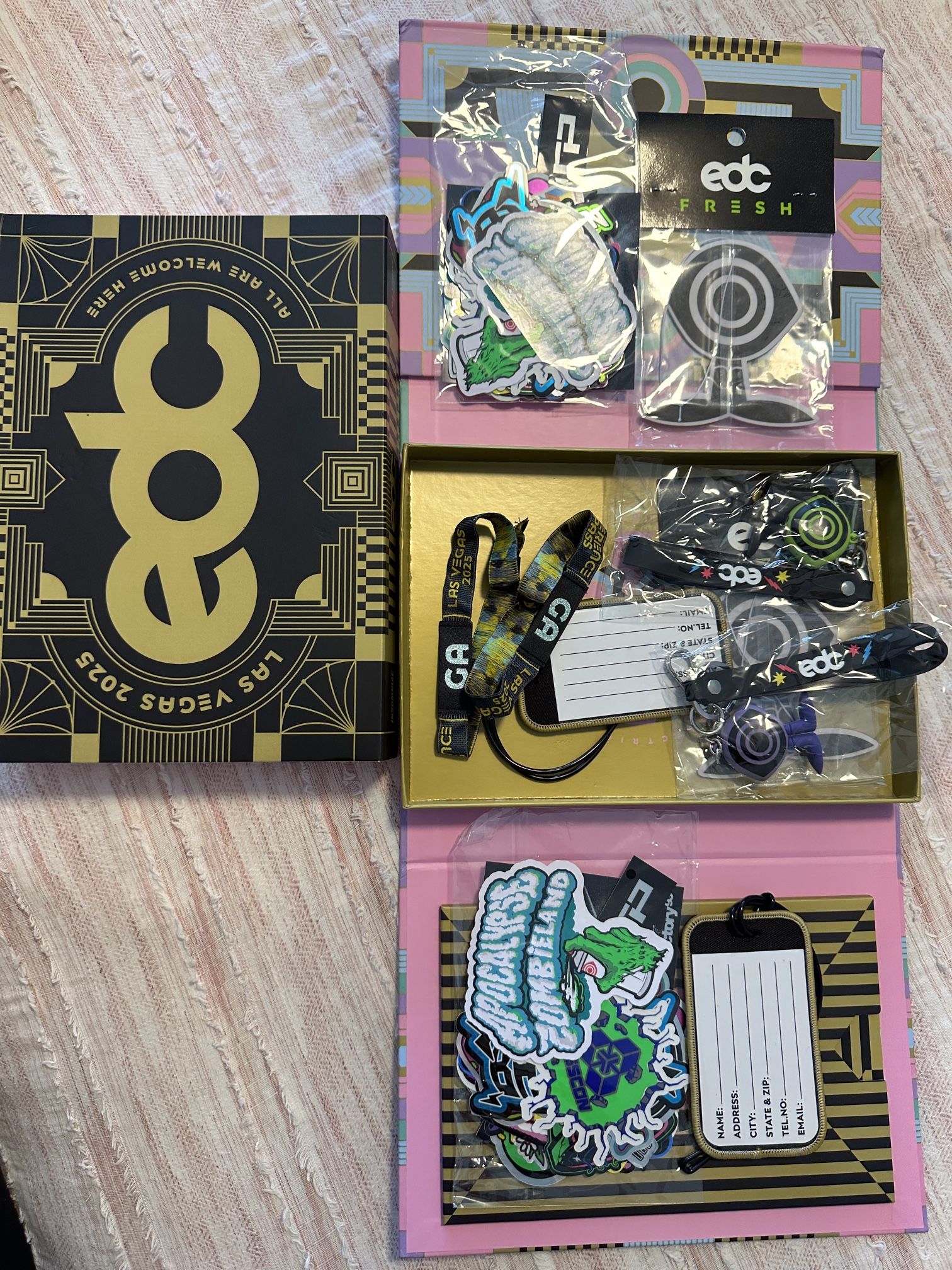 Two EDC Vegas 2025 GA Tickets With Goodies And Box