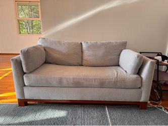 Sleeper Sofa / Pullout Couch - Gray w/ walnut base