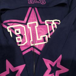 Navy And Hot Pink Feelin Blu Hoodie Size Large