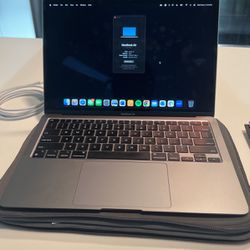 MacBook Air M1 + Apple Wireless Mouse + Amazon Basics Macbook Sleeve + Apple Charger USB - C