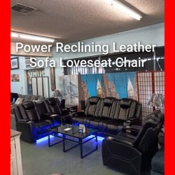 🥰 Power Leather Reclining Sofa Loveseat And Chair All For $1899