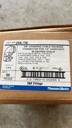 3/8 armore cable squeeze connector