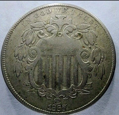 1800s Shield Nickel, Mint Error Run punch Date