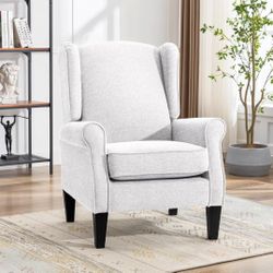 Accent Chair, Chenille Fabric Armchair with High Resilience Sponge & Sturdy Legs, Comfy Single Sofa Chair for Bedroom, Living Room, Reading & Balcony
