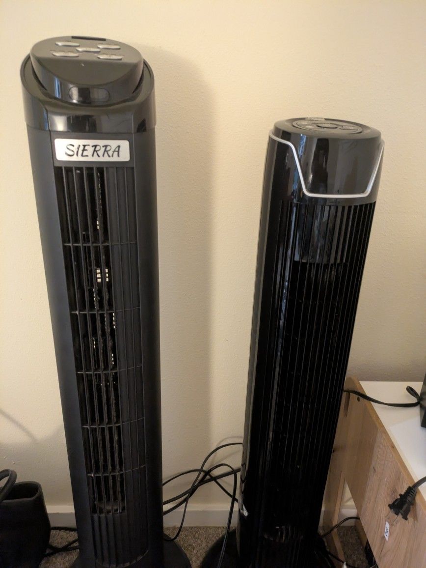 Two Oscillating Tower Fans - Great Condition!