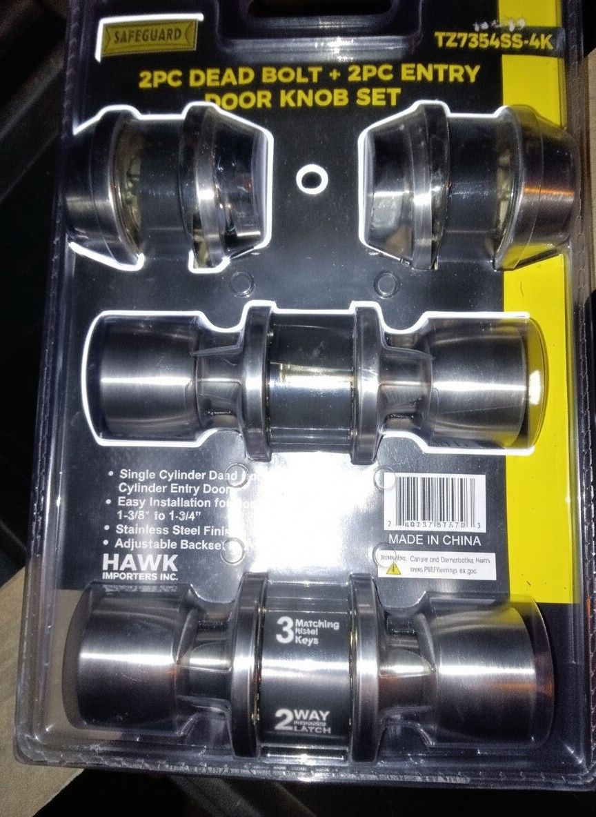 3 Dead Bolt Lock Set.  Keys An Handels