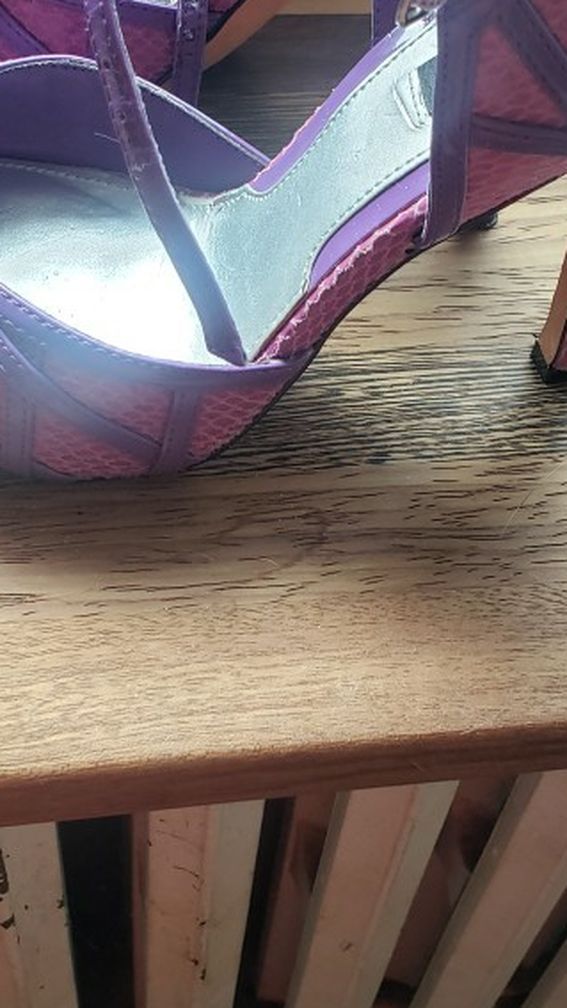 Purple Snake Print Pumps